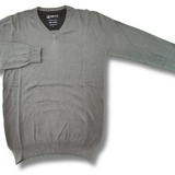 Jersey de algodón con cuello de pico en manga larga y manga corta